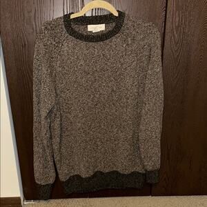 Frederik Anderson Copenhagen Tan and Brown Crewneck Sweater with Textured Knit
